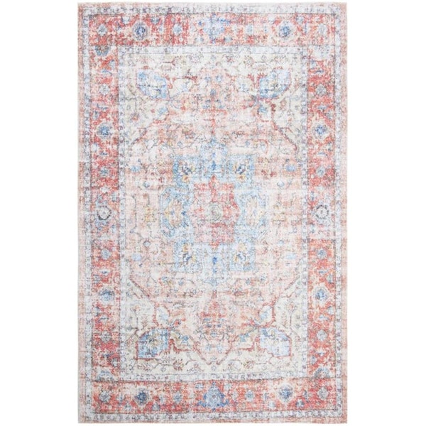 Safavieh 4 x 6 ft. Saffron Rectangle Power Loomed Area RugRust & Blue SFN554P-4 - main